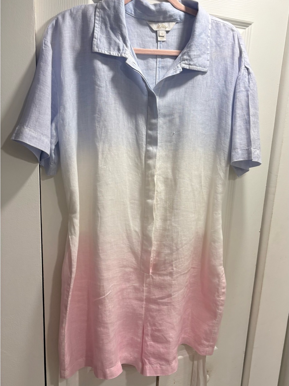 Lilly Pulitzer Pastel Ombre Short Sleeve Romper with Tie Waist size 10 EUC - Picture 5 of 7